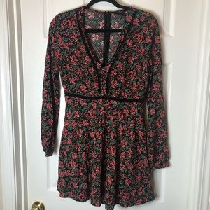 Forever 21 Black Floral Dress.  Size L